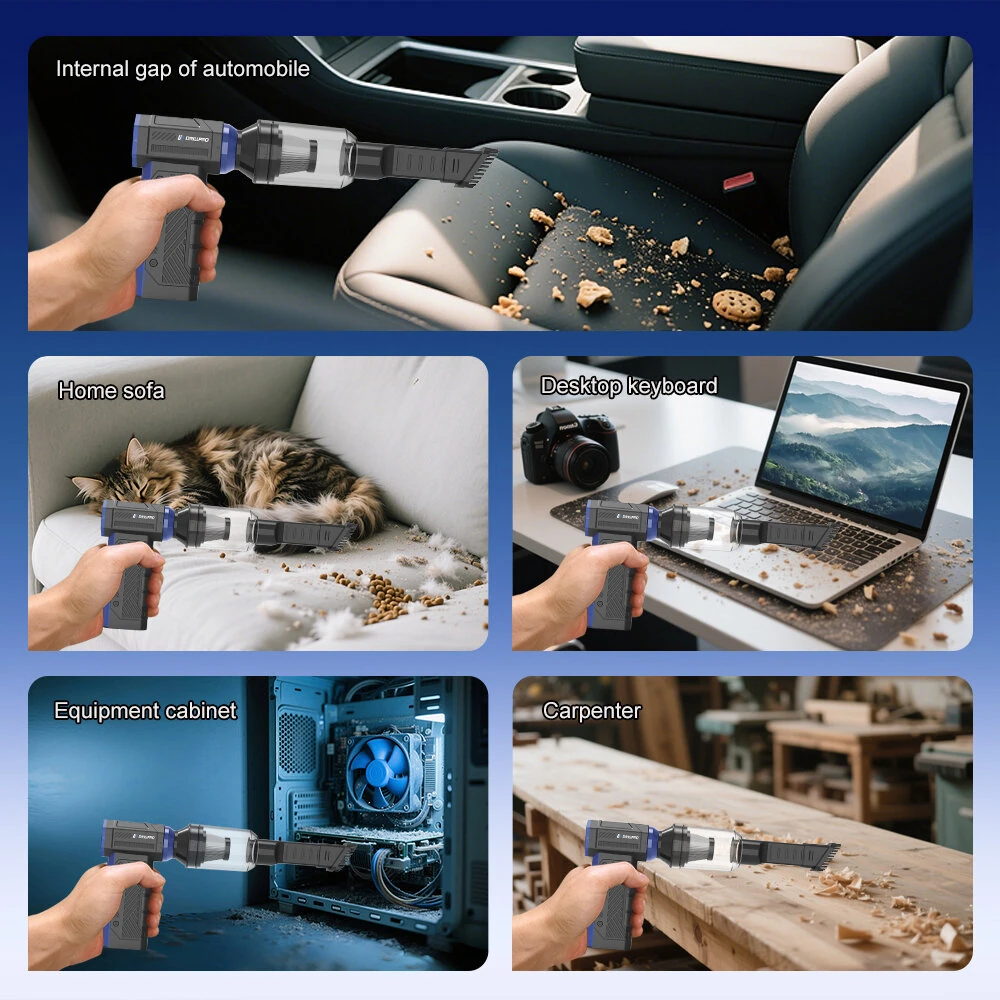 Drillpro G3 90,000RPM 40mm Brushless Motor Turbo Fan 350g Wind Pressure with Multi Nozzles Rechargeable 3*2500mAh Battery LED Light Professional Air Blower Tool