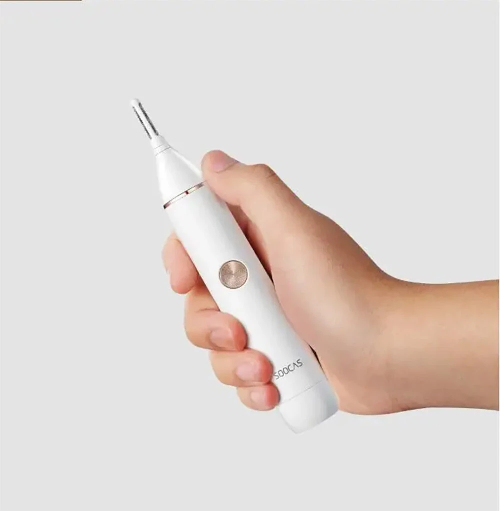 SOOCAS N1 Nose Hair Trimmer IPX5 Waterproof Eyebrow Scissors Sharp Blade Cordless Nose Cleaner for Men Women