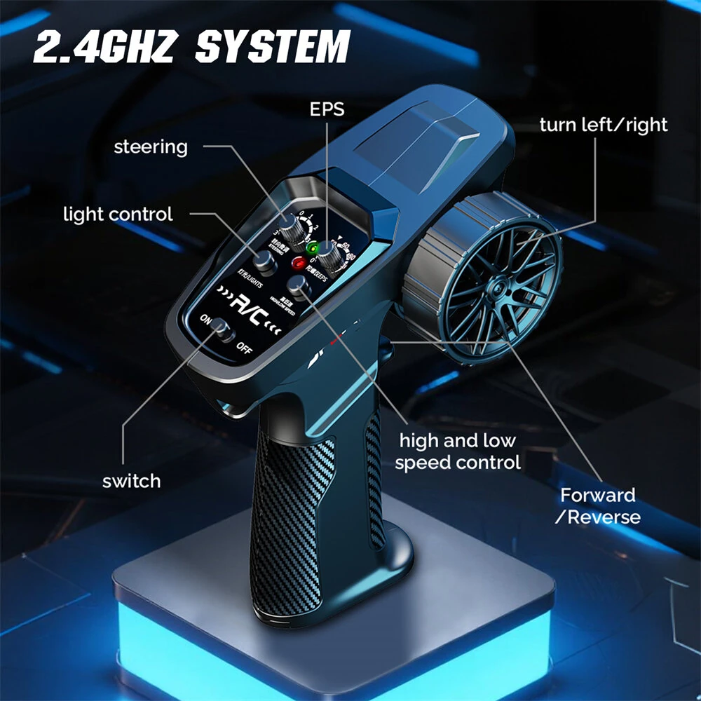 Hstar D43-01 RTR 1/43 2.4G 4WD Drift RC Car Gyro Mini Full Proportional Alloy Body Shell LED Light Remote Control High-Speed Motor On-Road Racing Vehicle Model Boys Gifts Toys