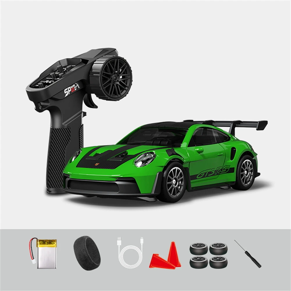 Hstar D43-01 RTR 1/43 2.4G 4WD Drift RC Car Gyro Mini Full Proportional Alloy Body Shell LED Light Remote Control High-Speed Motor On-Road Racing Vehicle Model Boys Gifts Toys