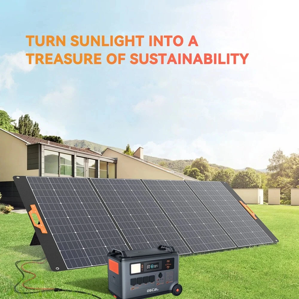 [EU Direct] Blackview Oscal PowerMax 3600 3600Wh LiFePO4 Battery Power Station+Blackview Oscal PM400 400W Foldable Solar Panel for Home Emergency