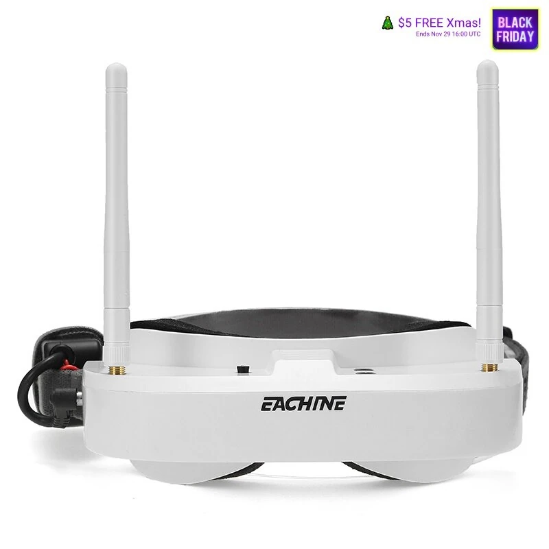 Eachine EV100 5.8G 72CH 720*540 FPV Goggles with Dual Antennas& Fan 18650 Battery Case For RC Drone [UK Direct]