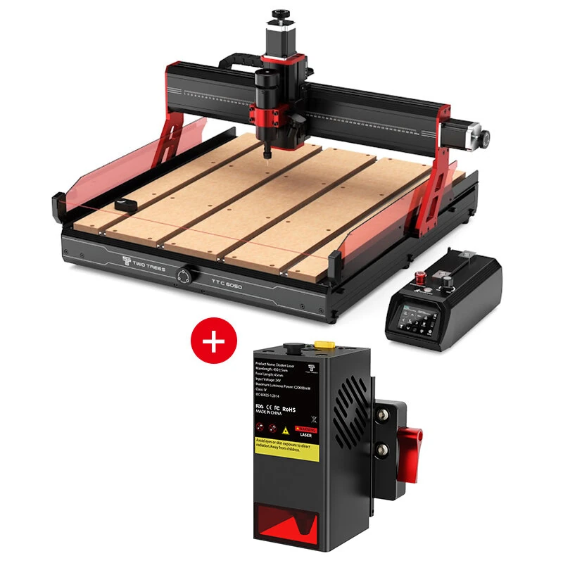 [EU Direct]TWO TREES TTC6050 CNC Router Engraving Machine + TWO TREES TC20W Laser Module