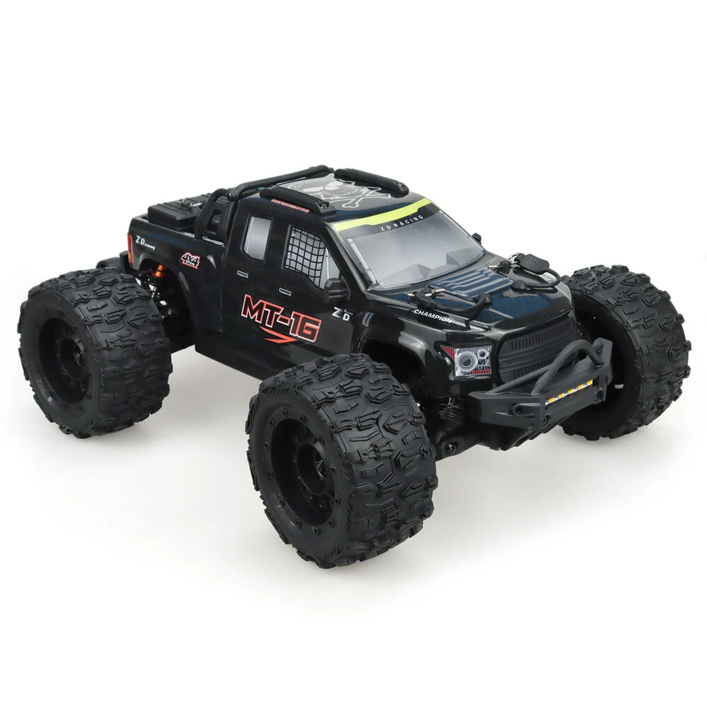 ZD Racing MT16 RTR 1/16 2.4G 4WD 80km/h Fast Brushless RC Car 3S Desert Monster Off-Road Truck Alloy Chassis LED Light Full Proportional Vehicles Models Toys Oil Filled Shocks