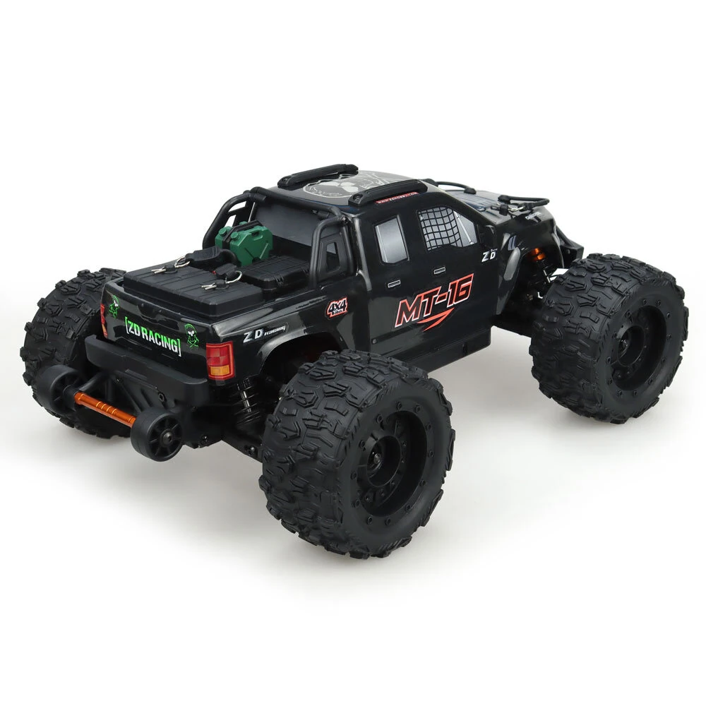 ZD Racing MT16 RTR 1/16 2.4G 4WD 80km/h Fast Brushless RC Car 3S Desert Monster Off-Road Truck Alloy Chassis LED Light Full Proportional Vehicles Models Toys Oil Filled Shocks