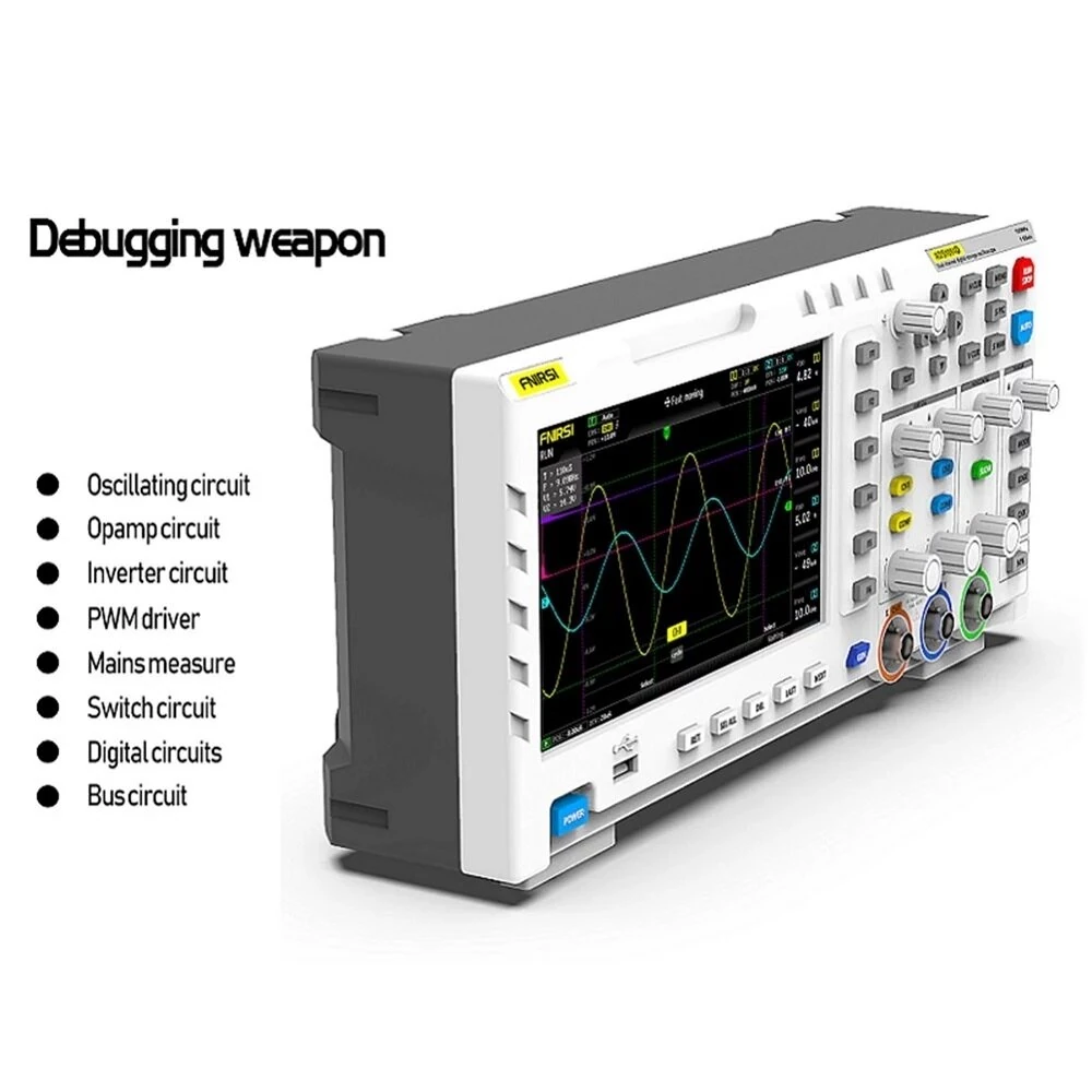 FNIRSI-1014D 7 Inch TFT LCD Display Screen 2 In 1 Dual Channel Input Storage Oscilloscope Digital Signal Generator