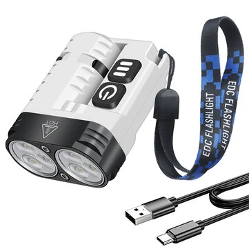 SEEKNITE U6 1600LM Mini Size High Lumen LED Keychain Flashlights U6 Super Bright Aluminum Alloy Housing Emergency Light IP68 Waterproof for Camping Hiking Lamp