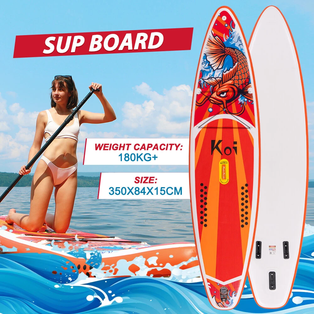 [EU Direct] FunWater 335cm Inflatable Stand Up Paddle Board Surfboard Complete Paddleboard Accessories Adjustable Paddle, Pump, ISUP Travel Backpack, Leash, Waterproof Bag, Adult Paddle Board FUNWATER, SUPFR02D SUPFR01D