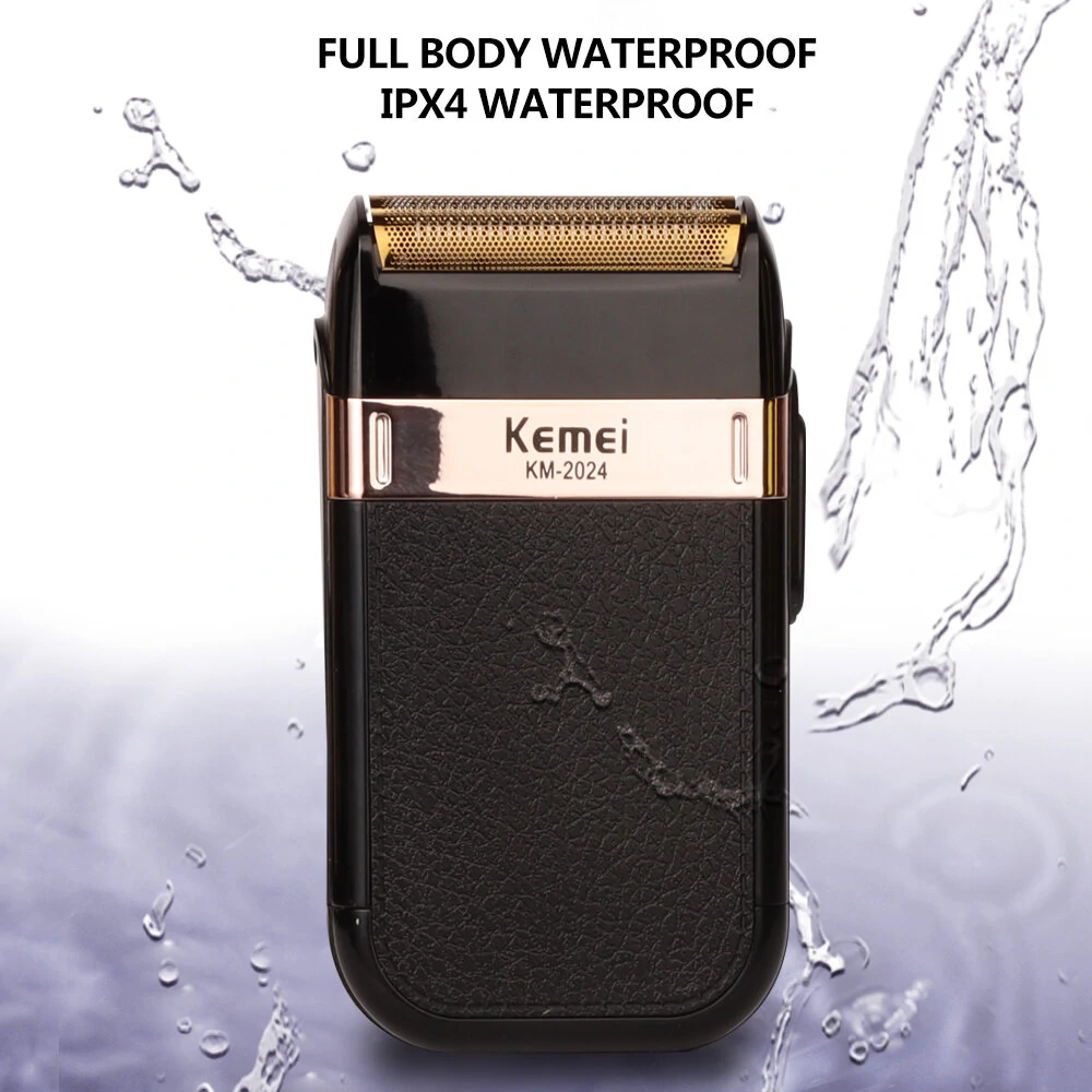 Kemei-Classic Rechargeable Electric Shaver for Men Versatile Grooming Tool with Twin Blade Safety Features Compact Design Ideal for Face Body Bikini Underarm Use
