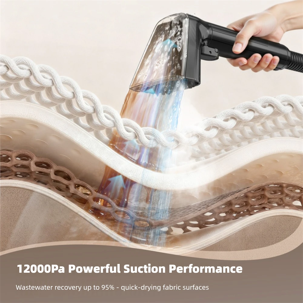 [EU Direct]INSE YISORA W08 1650W Steam Carpet Cleaner, 12000Pa Strong Suction, Dual Water Tanks, High-Temperature Spot & Upholstery Cleaner , teendow c6 max,for Home,Sofa, Mattress, Car Interior