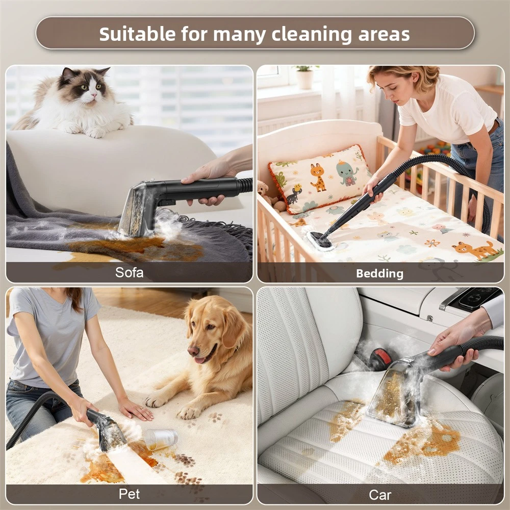 [EU Direct]INSE YISORA W08 1650W Steam Carpet Cleaner, 12000Pa Strong Suction, Dual Water Tanks, High-Temperature Spot & Upholstery Cleaner , teendow c6 max,for Home,Sofa, Mattress, Car Interior