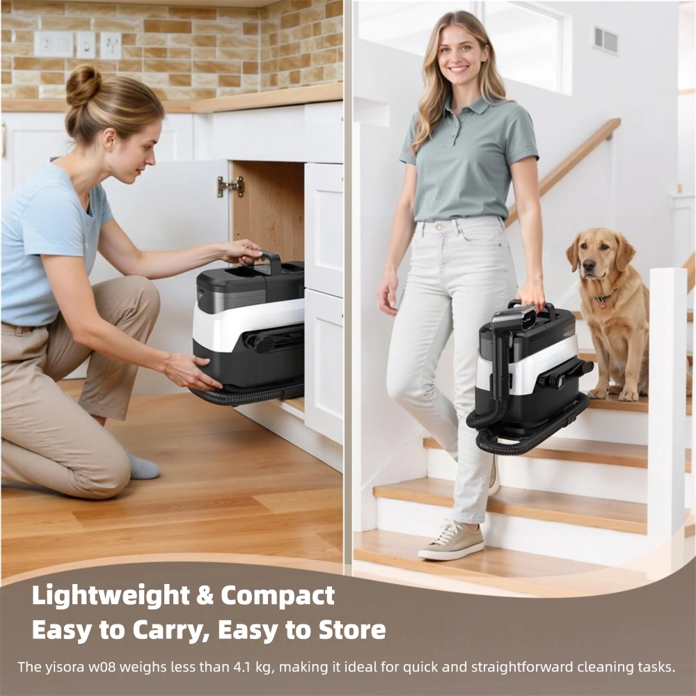 [EU Direct]INSE YISORA W08 1650W Steam Carpet Cleaner, 12000Pa Strong Suction, Dual Water Tanks, High-Temperature Spot & Upholstery Cleaner , teendow c6 max,for Home,Sofa, Mattress, Car Interior