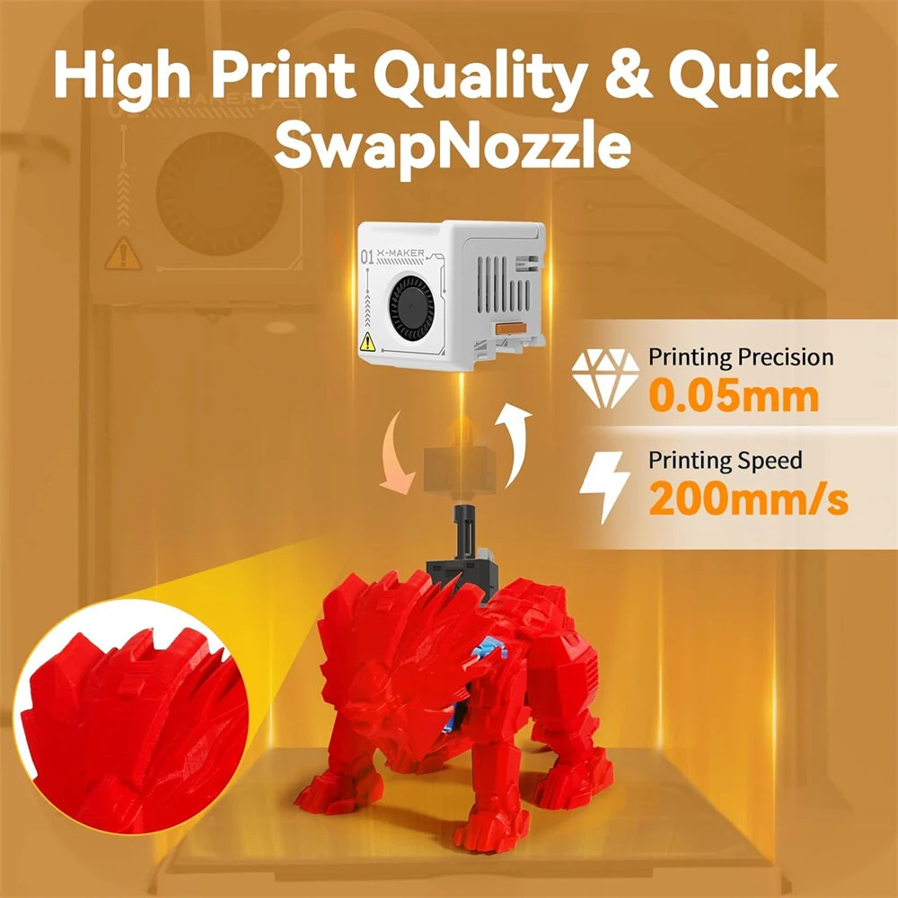 [EU/US Direct]AOSEED X-MAKER JOY 3D Printer for Kids High Precision 0.05mm 200mm/s Printing Speed Wi-Fi USB Enclosed Safe Design AI Voice Interaction Customization with 4er Colorful PLA Filament Set