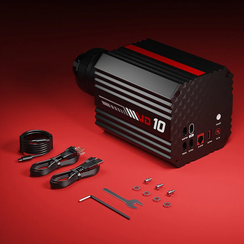 PXN VD10 Direct Drive Wheel Base/W DS R2 Gaming Racing Wheel Forces Feedback 10Nm Torque 24Bit Magnetic Encoder Low Inertia Servo Motor for Sim Racing PC Gaming