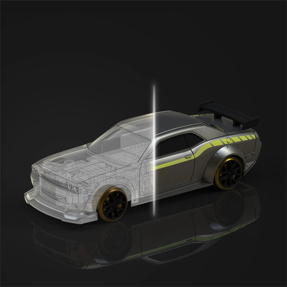 Turbo Racing C65 RTR 1/76 2.4G RWD Mini Drift RC Car Built In Gyro Chip Program Metal Counterweights CT04 Chassis Micro Sports Truck LED Lights Full Proportional Vehicles Model Kids Children Toys