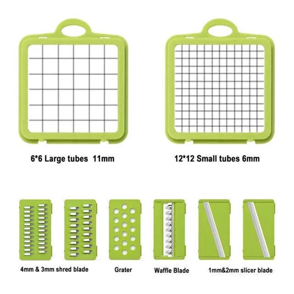 14-in-1 Vegetable Slicer Multifunctional Eco-Friendly Compact Kitchen Tool with Stainless Steel Blades Perfect for Efficient Chopping Shredding Slicing Fruits and Vegetables