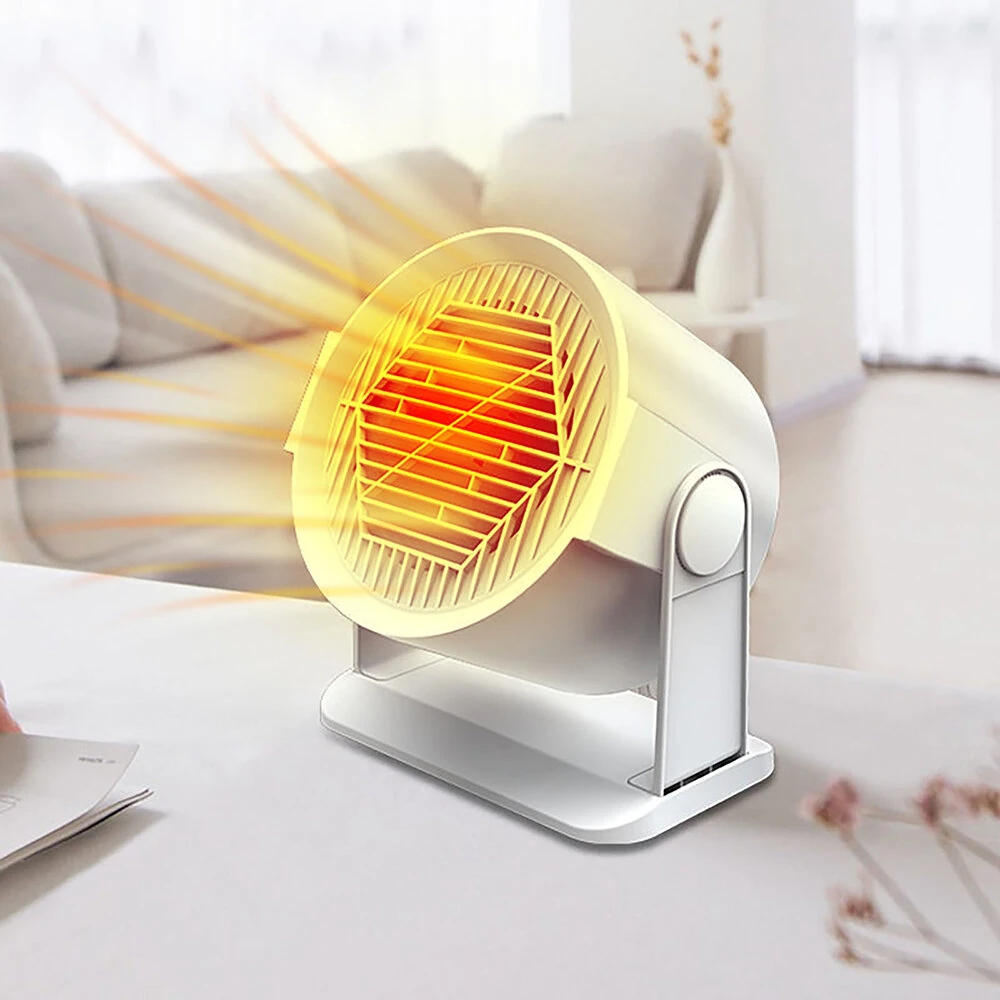 400W Portable Heater Fan Home Heater Heating Heater Shake Head Heater Household Small Electric Heater Desktop for Office Home