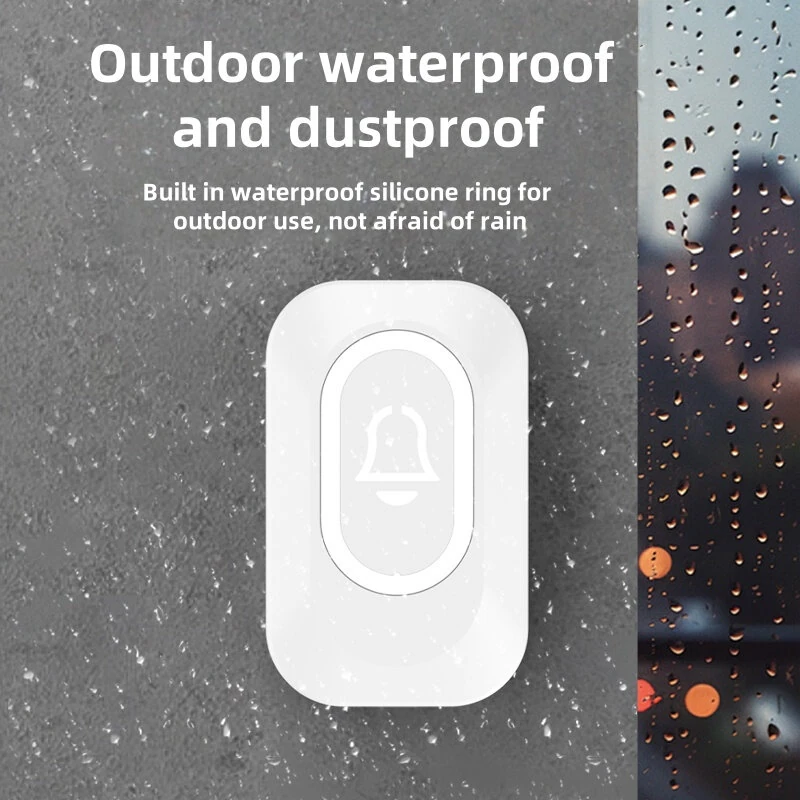 Intelligent Wireless Music Doorbell 50-100 Meters Range 38 Rings LED Lighting Silent Mode Adjustable Volume Call Alarm Waterproof Smart Home Door Bell