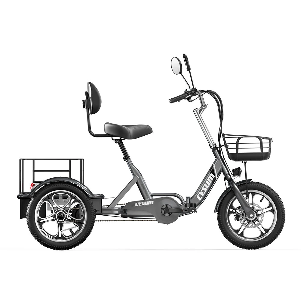 [EU DIRECT] CYSUM T1 Pro Electric Tricycle 48V 22Ah Battery 250W Motor Top Speed 25KM/H 16inch Tires 120-150KM Mileage Range 150KG Max Load Folding Electric Bike
