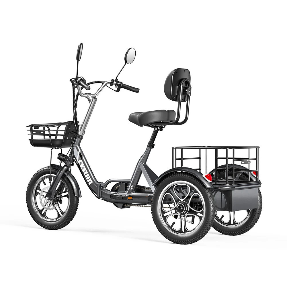 [EU DIRECT] CYSUM T1 Pro Electric Tricycle 48V 22Ah Battery 250W Motor Top Speed 25KM/H 16inch Tires 120-150KM Mileage Range 150KG Max Load Folding Electric Bike