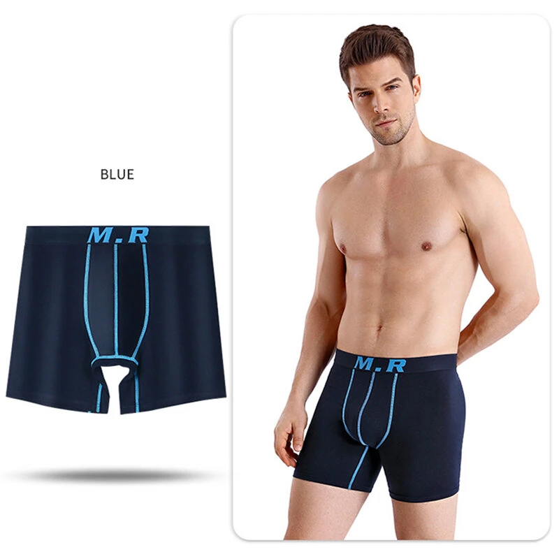 4pcs Cotton Comfy Long Style Men's Underwear Set Anti-wear Legs Comfortable Breathable Sports Boxer Briefs Set Underwear Not Easy To Strangle Underpants Set