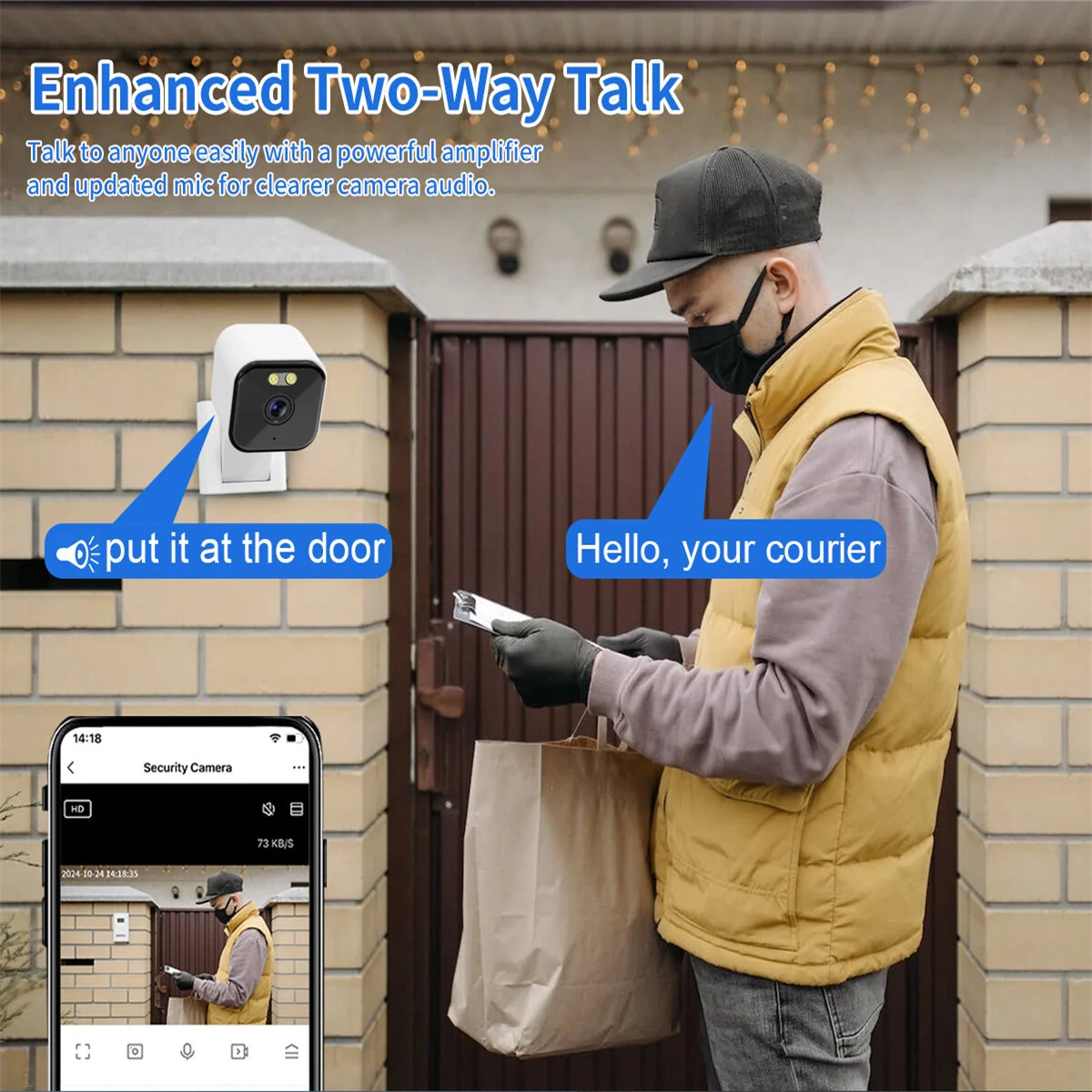 4MP 2K Ultra HD Mini WiFi Camera Tuya Two-Way Audio Human Detect Color Night Vision Magnetic Mount Cloud Storage Remote Access Baby Monitor