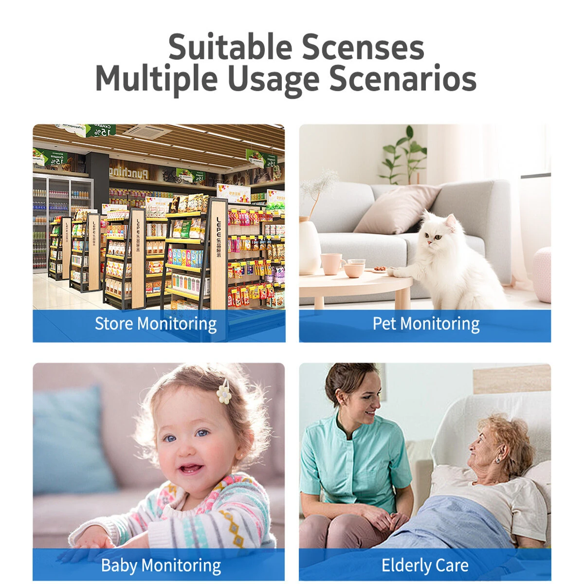 4MP 2K Ultra HD Mini WiFi Camera Tuya Two-Way Audio Human Detect Color Night Vision Magnetic Mount Cloud Storage Remote Access Baby Monitor