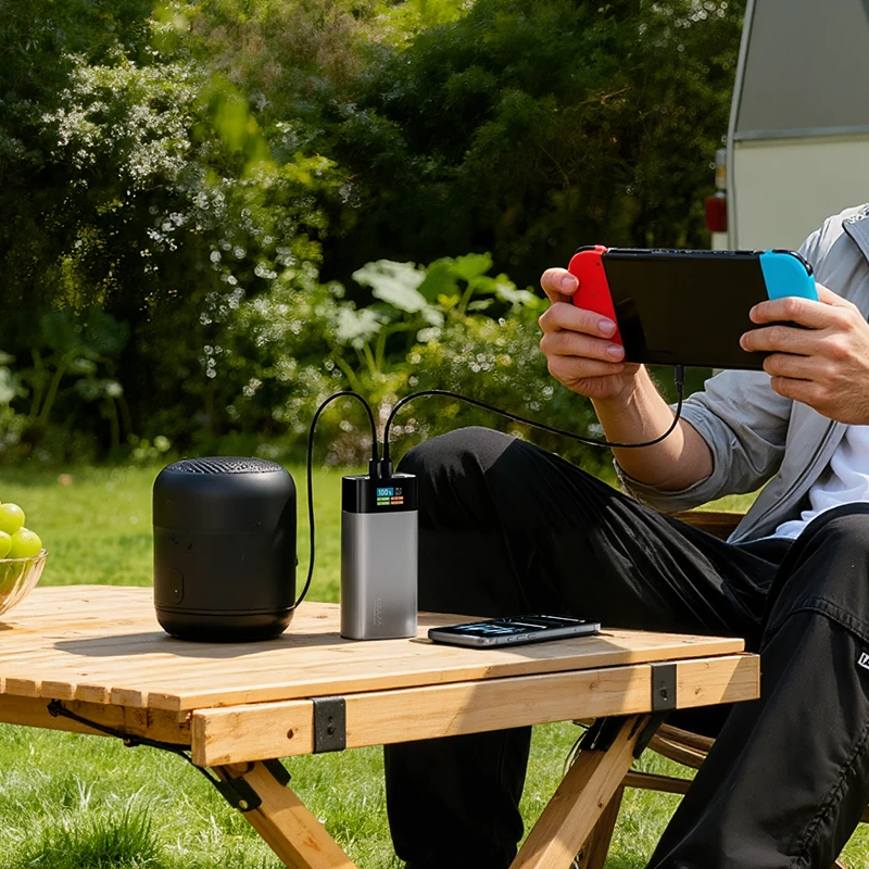 KUULAA KL-YD73 145W 148Wh 40000mAh Power Bank with TFT Digital Display External Battery Power Supply with 2 Inputs & 4 Outputs Support PD QC AFC SCP Fast Charging for iPhone 17 17 Pro 16 Pro Max 15 14 13 for Xiaomi 17pro for Samsung Galaxy S25 Ultra