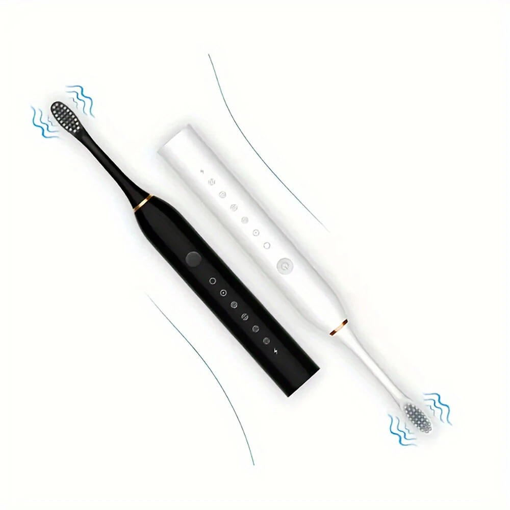 Ultrasonic Electric Toothbrush USB Charging Toothbrush for Adults Children Soft Bristles Portable Waterproof Brush Kit with 4 Brush Heads