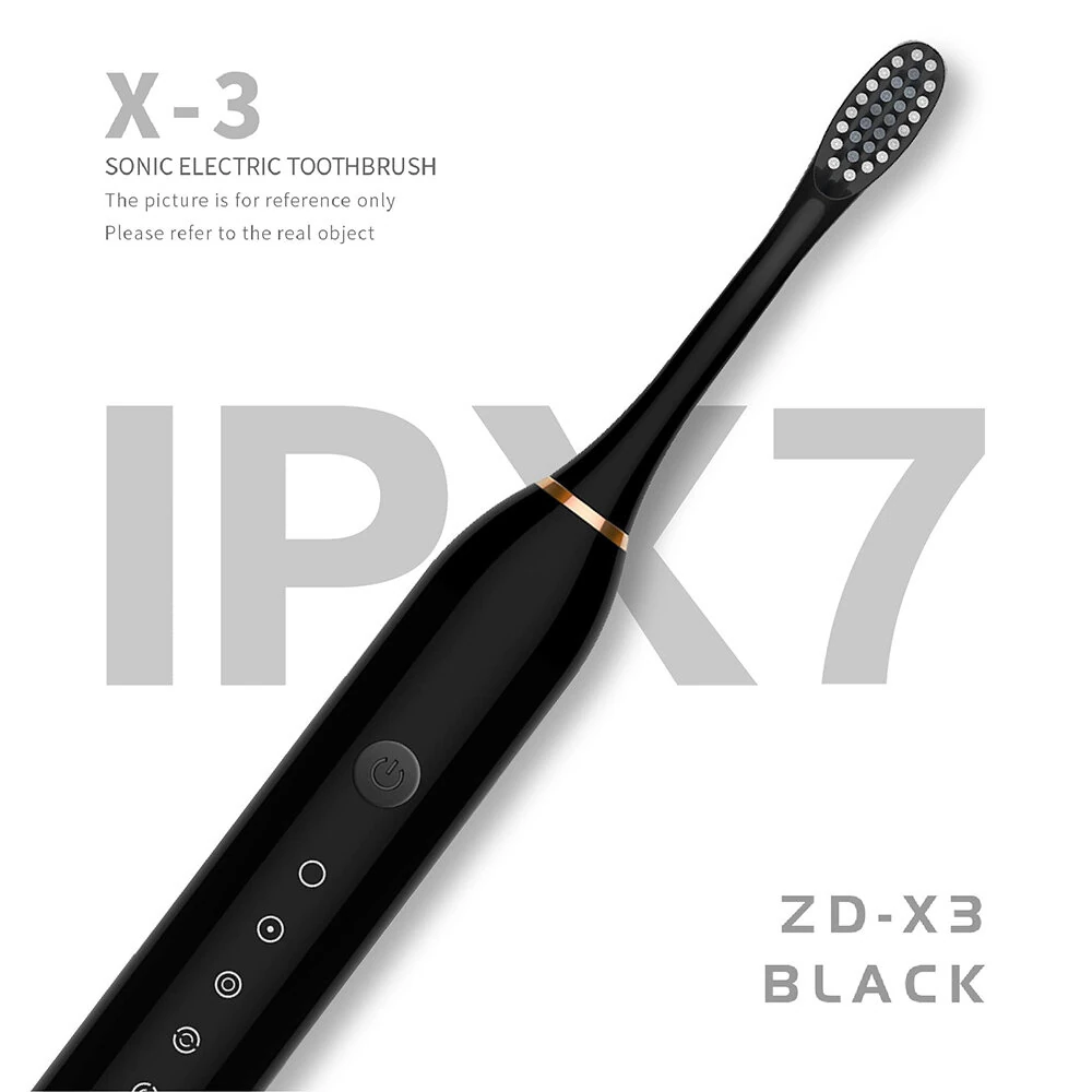 Ultrasonic Electric Toothbrush USB Charging Toothbrush for Adults Children Soft Bristles Portable Waterproof Brush Kit with 4 Brush Heads