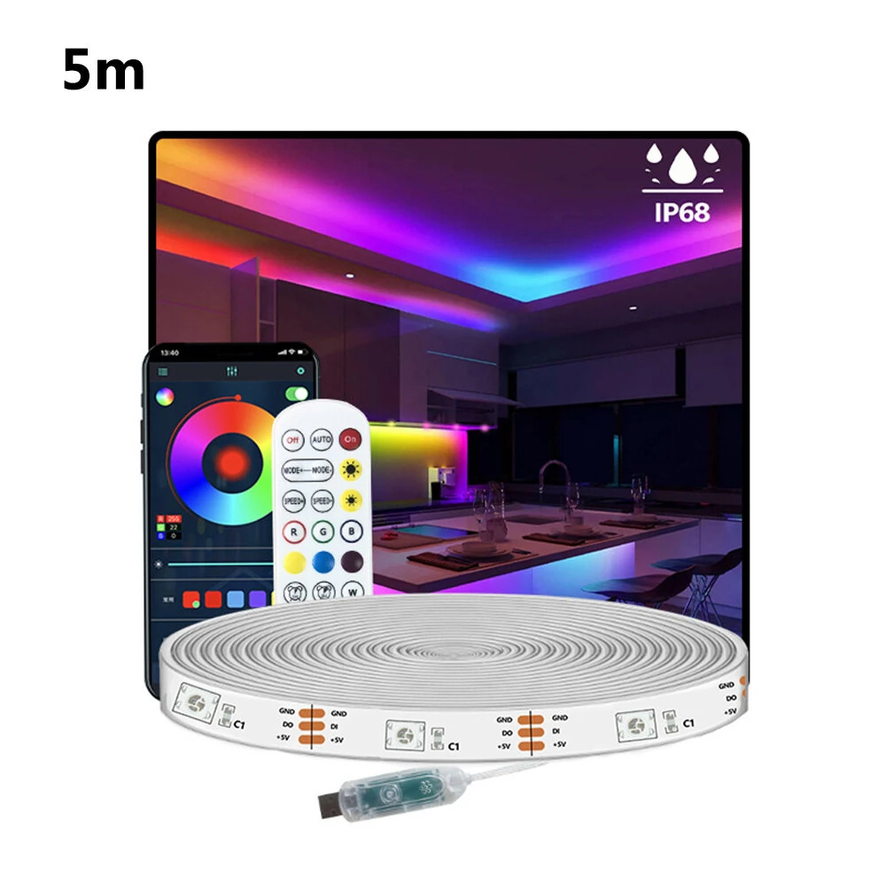 Elfeland 5/10/15m RGBIC Neon LED Strip Light Music Sync DIY Flexible Waterproof IP68 Neon Rope Light for Indoor Outdoor Decor Lighting