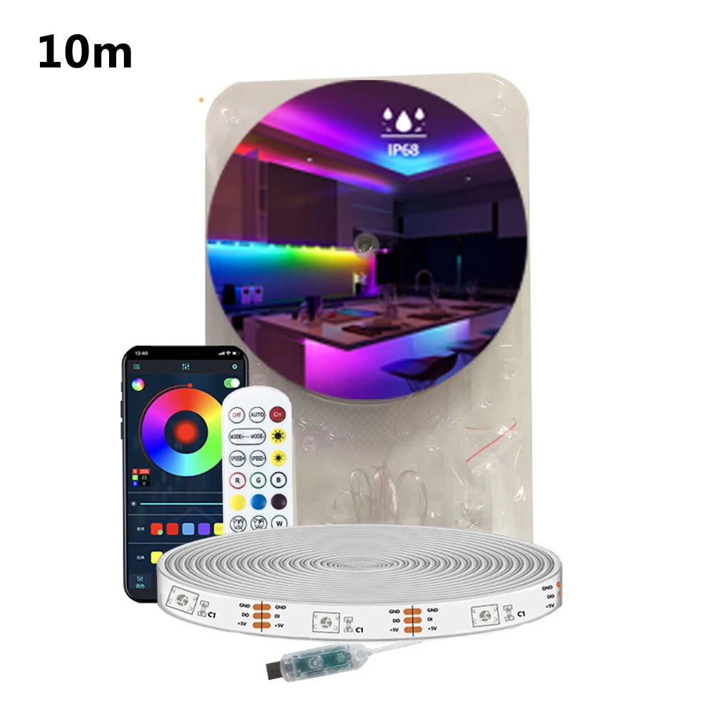 Elfeland 5/10/15m RGBIC Neon LED Strip Light Music Sync DIY Flexible Waterproof IP68 Neon Rope Light for Indoor Outdoor Decor Lighting