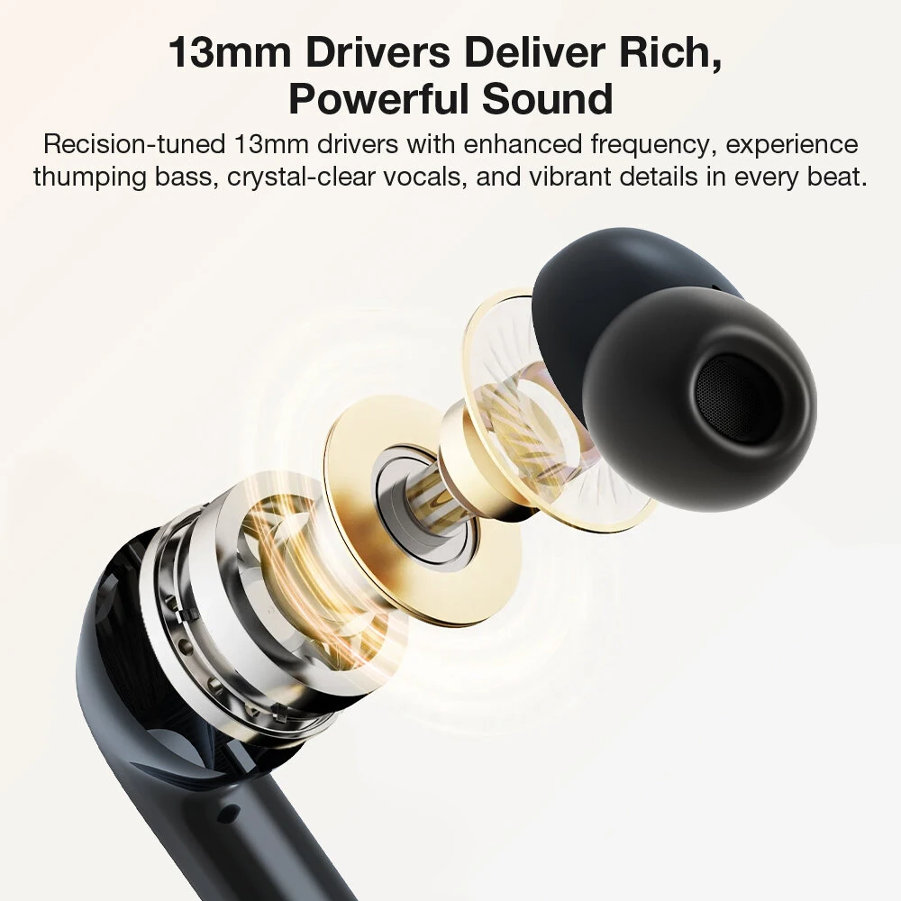 BlitzWolf® BW-FYE17 bluetooth Earphone 2-in-1 2 Pairs TWS Earbuds Dual LED Power Display 13mm Large Drivers Stereo Long Battery Life Portable Wireless Earphone with Mic