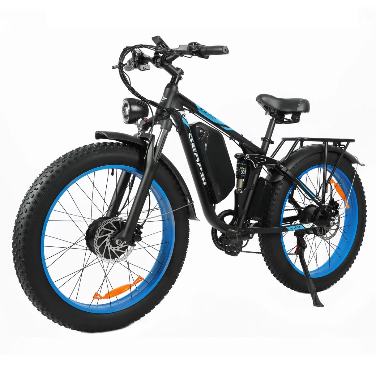 [EU Direct] GERPSI DP2603 Electric Bike 52V 32AH Battery 1500W*2 Dual Motors Recommended Top Speed 25KM/H Single-shoulder Shock Absorber 26inch Tires 95-100KM Max Mileage 150KG Max Load Electric Bicycle