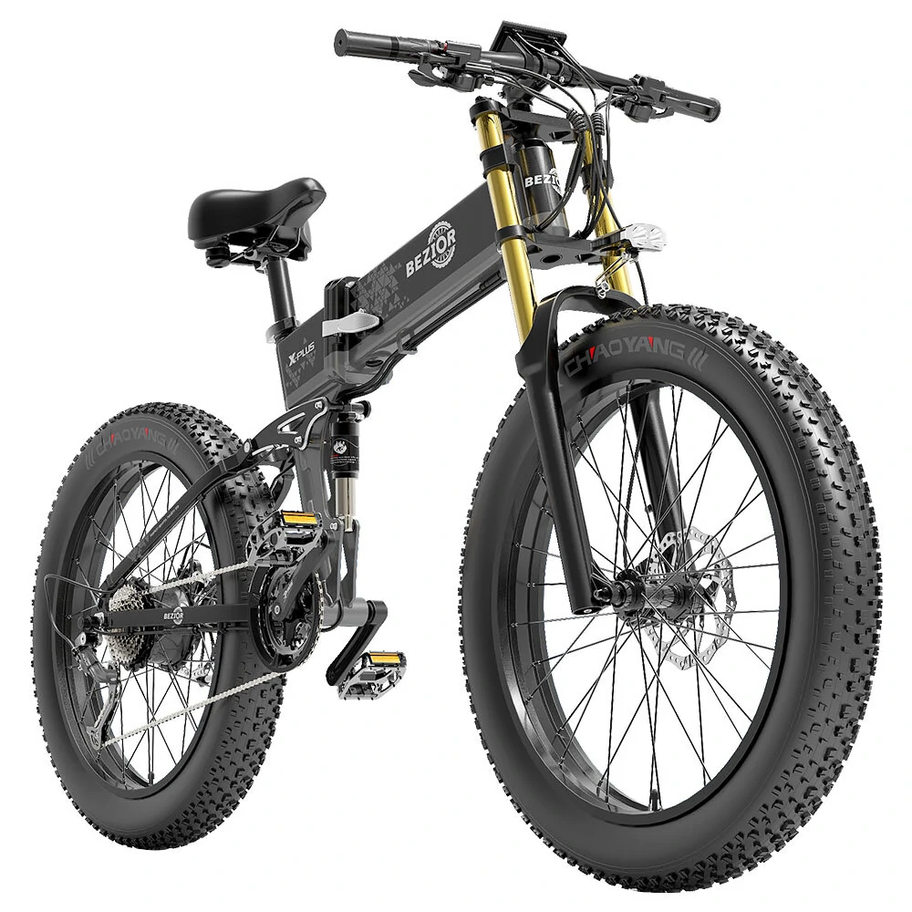 [EU DIRECT] BEZIOR X PLUS 48V 17.5AH 1500W Recommended Top Speed 25KM/H Electric Bicycle 26*4.0 Inch 130KM Mileage Range Max Load 200KG