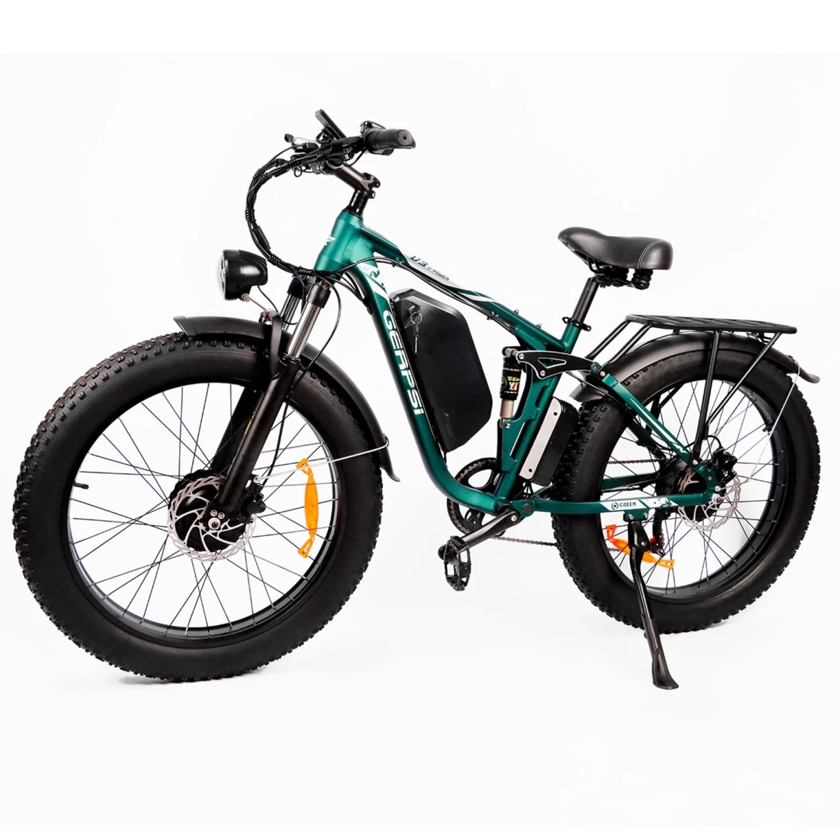 [EU Direct] GERPSI DP2603 Electric Bike 52V 32AH Battery 1500W*2 Dual Motors Recommended Top Speed 25KM/H Single-shoulder Shock Absorber 26inch Tires 95-100KM Max Mileage 150KG Max Load Electric Bicycle