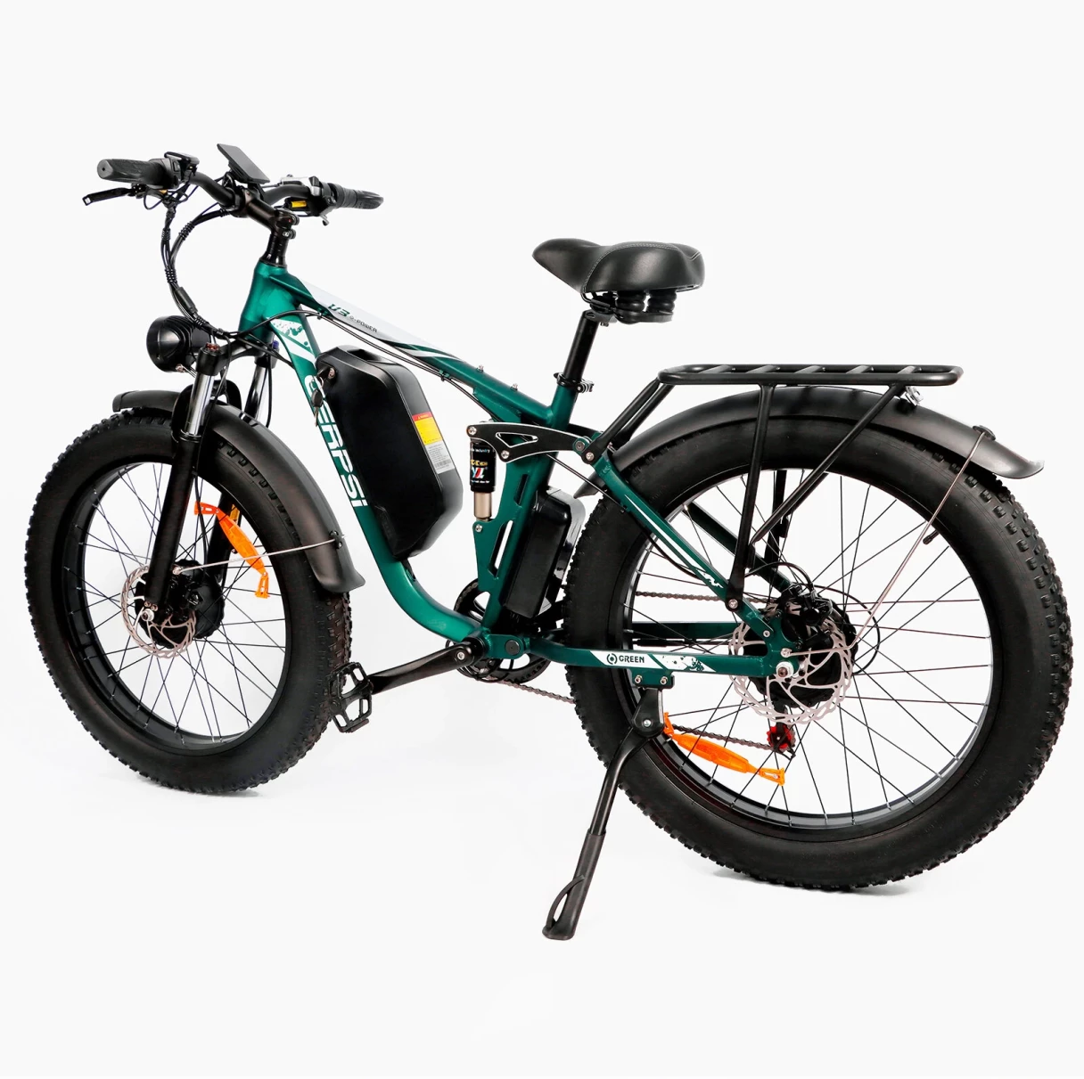 [EU Direct] GERPSI DP2603 Electric Bike 52V 32AH Battery 1500W*2 Dual Motors Recommended Top Speed 25KM/H Single-shoulder Shock Absorber 26inch Tires 95-100KM Max Mileage 150KG Max Load Electric Bicycle