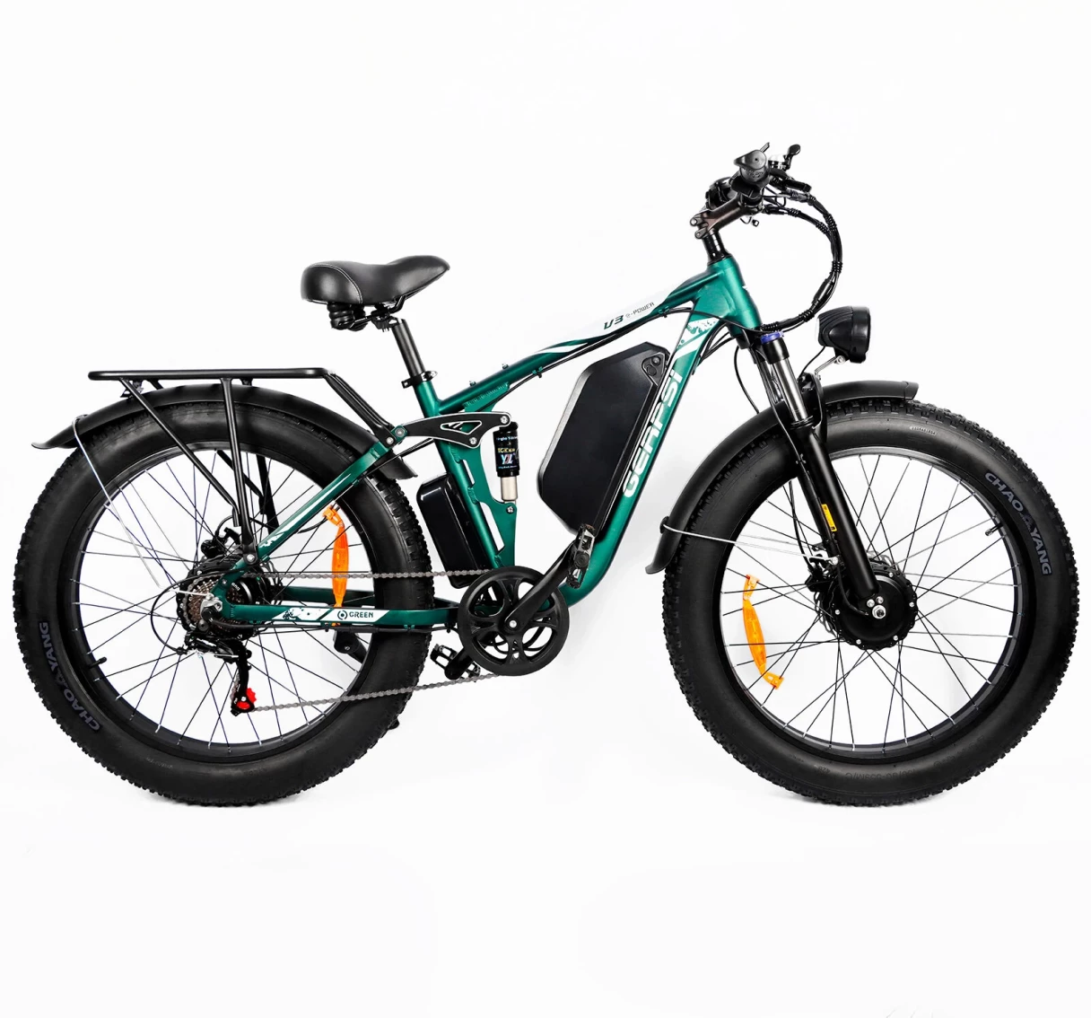 [EU Direct] GERPSI DP2603 Electric Bike 52V 32AH Battery 1500W*2 Dual Motors Recommended Top Speed 25KM/H Single-shoulder Shock Absorber 26inch Tires 95-100KM Max Mileage 150KG Max Load Electric Bicycle