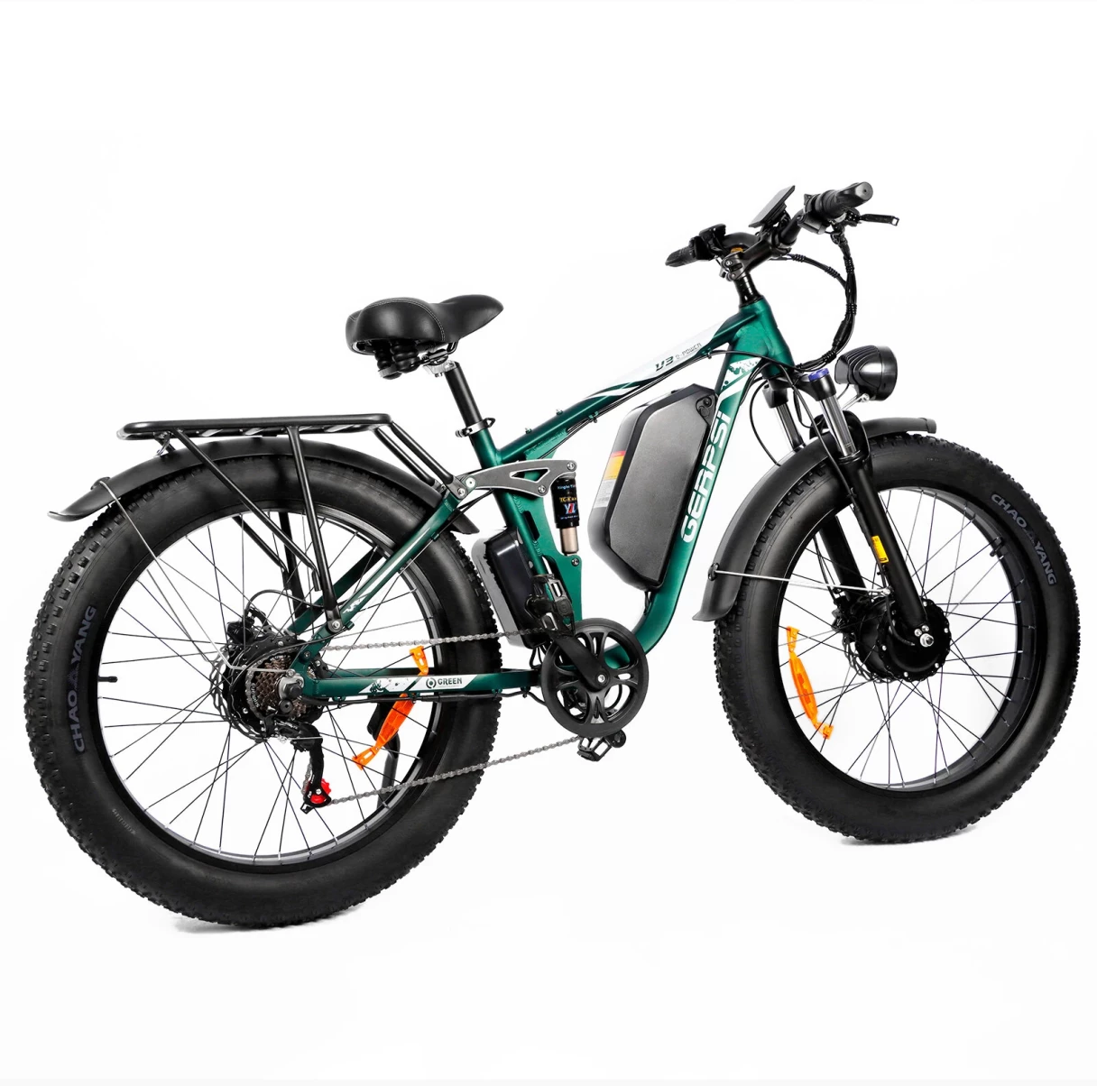 [EU Direct] GERPSI DP2603 Electric Bike 52V 32AH Battery 1500W*2 Dual Motors Recommended Top Speed 25KM/H Single-shoulder Shock Absorber 26inch Tires 95-100KM Max Mileage 150KG Max Load Electric Bicycle