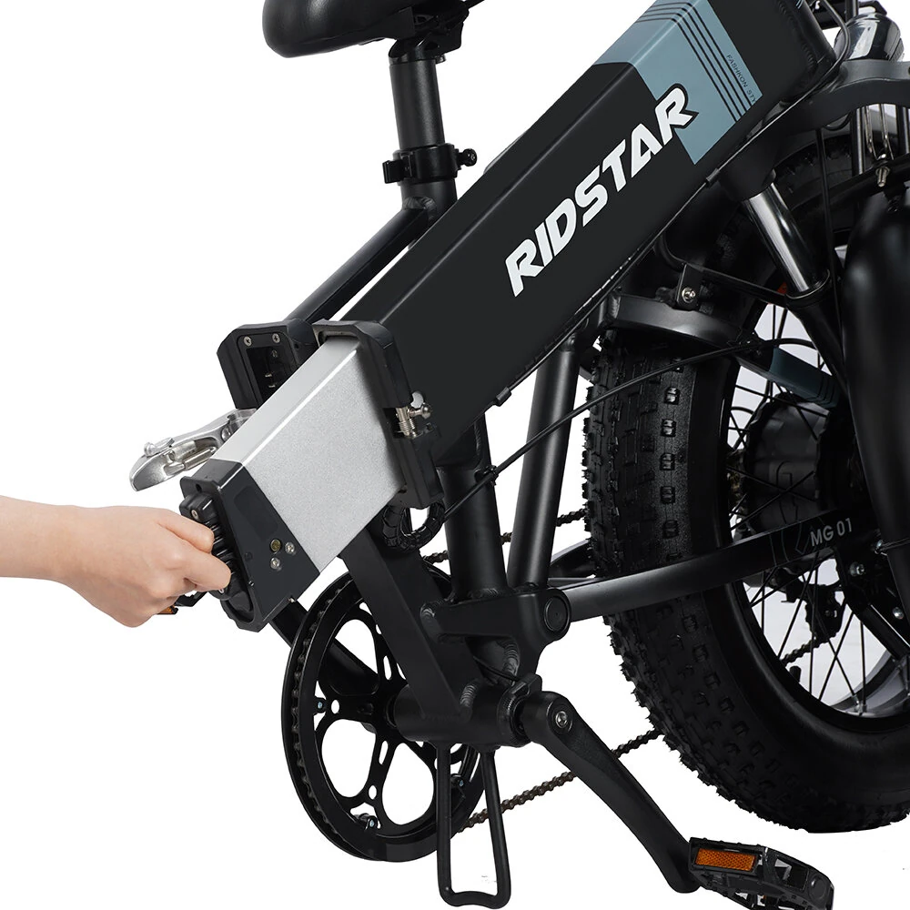 [EU DIRECT] Ridstar H20 Electric Bike 48V 15AH Battery 1000W Motor Recommended Top Speed 25KM/H 20*4.0inch Tires 60-80KM Max Mileage 150KG Max Load Folding Electric Bicycle