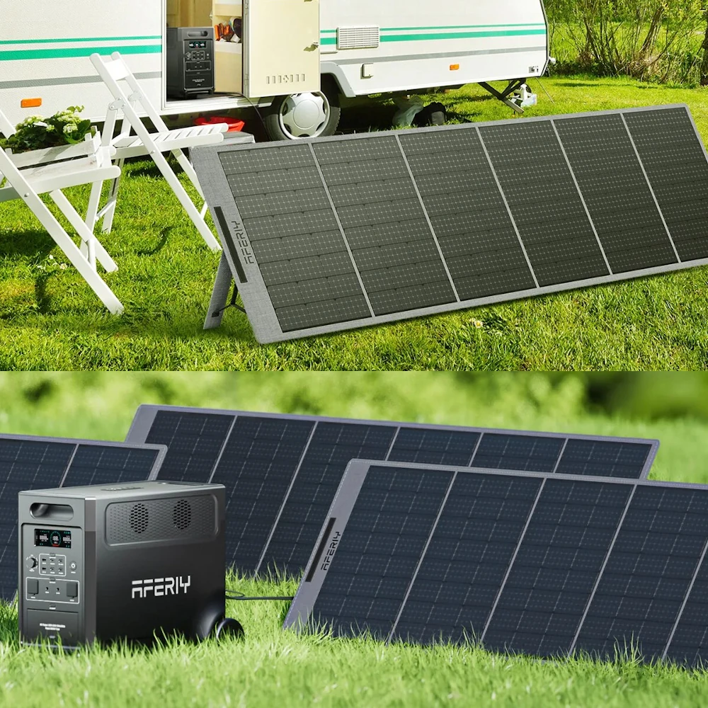 [EU Direct] Aferiy P210 2400W 2048Wh Portable Power Station Support APP +1* S400A1 400W Solar Panel, LiFePO4 Solar Generator UPS Pure Sine Wave Camping RV Home Emergency Portable Backup Power