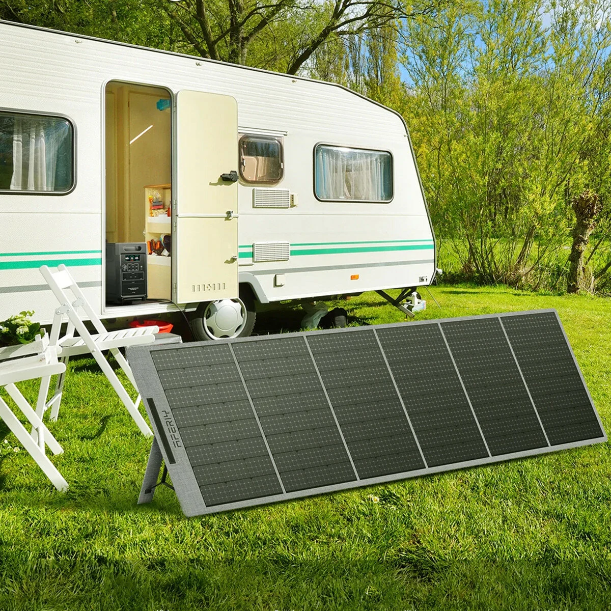 [EU Direct] Aferiy P210 2400W 2048Wh Portable Power Station Support APP +1* S400A1 400W Solar Panel, LiFePO4 Solar Generator UPS Pure Sine Wave Camping RV Home Emergency Portable Backup Power