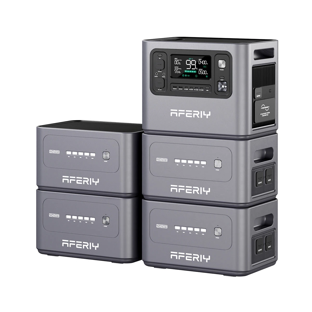 [EU Direct] AFERIY P280 Portable Power Station, 2800W AC Pure Sine Wave Output, 2048Wh LiFePO4 Battery, Expandable Capacity, 13 Output Ports, 1.5H Fast Recharge, 1200W Solar Input, Smart App Control & 10ms UPS Backup