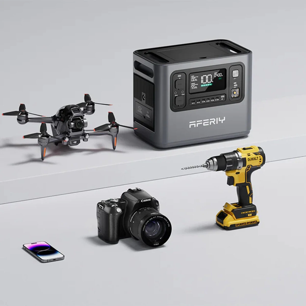 [EU Direct] Aferiy P110-E 1200W 1008Wh Portable Power Station LiFePO4 Solar Power Generator /APP Control UPS Pure Sine Wave 14 Outputs, Fully Recharge in 1.5 Hours with LED Light for Outdoor Camping Home Emergency Backup Power