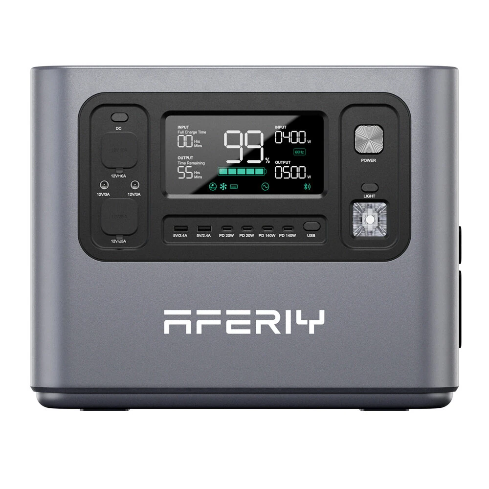 [EU Direct] AFERIY P280 Portable Power Station, 2800W AC Pure Sine Wave Output, 2048Wh LiFePO4 Battery, Expandable Capacity, 13 Output Ports, 1.5H Fast Recharge, 1200W Solar Input, Smart App Control & 10ms UPS Backup