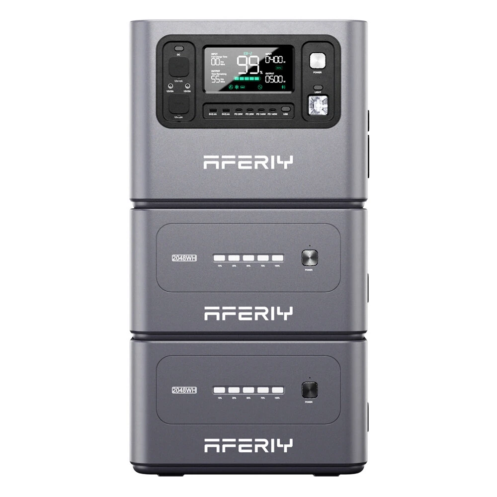 [EU Direct] AFERIY P280 Portable Power Station, 2800W AC Pure Sine Wave Output, 2048Wh LiFePO4 Battery, Expandable Capacity, 13 Output Ports, 1.5H Fast Recharge, 1200W Solar Input, Smart App Control & 10ms UPS Backup