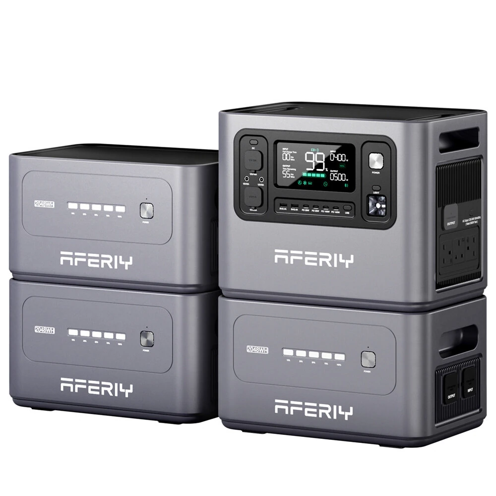 [EU Direct] AFERIY P280 Portable Power Station, 2800W AC Pure Sine Wave Output, 2048Wh LiFePO4 Battery, Expandable Capacity, 13 Output Ports, 1.5H Fast Recharge, 1200W Solar Input, Smart App Control & 10ms UPS Backup