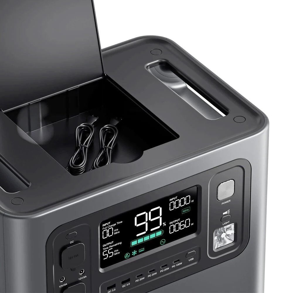 [EU Direct] AFERIY P280 Portable Power Station, 2800W AC Pure Sine Wave Output, 2048Wh LiFePO4 Battery, Expandable Capacity, 13 Output Ports, 1.5H Fast Recharge, 1200W Solar Input, Smart App Control & 10ms UPS Backup