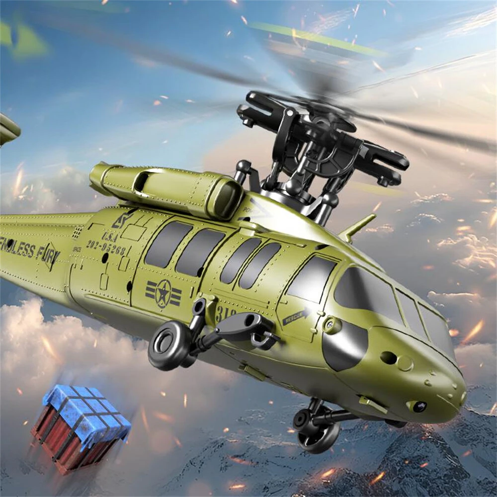 JJRC U9901 2.4G 6CH 6-Axis Gyro Brushless Motor Optical Flow Positioning Barometric Altitude Simulation Aerobatic RC Helicopter RTF