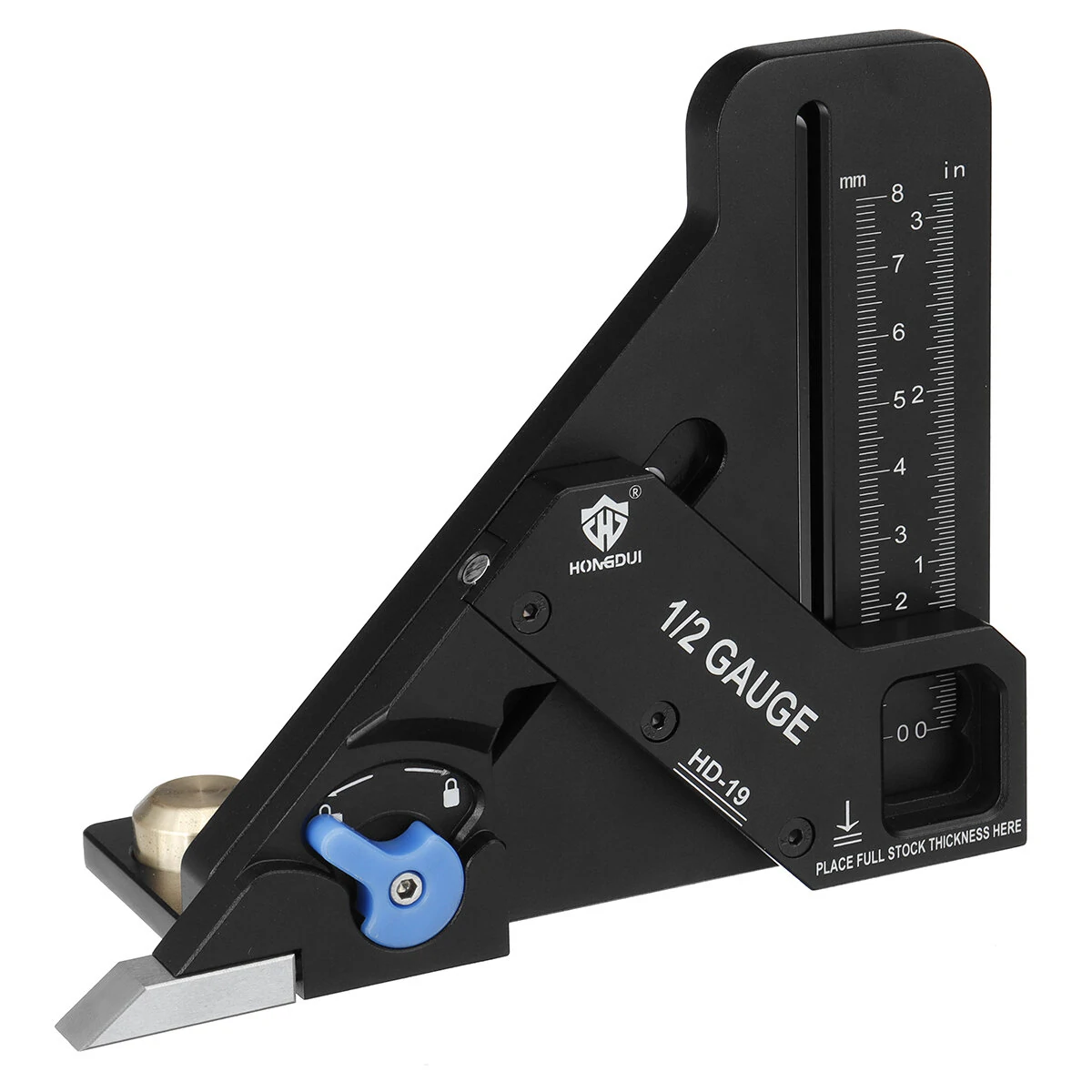 HONGDUI Woodworking Easy 1/2 Gauge 1/2 Finder Marking Measuring Tool Aluminum Alloy Precision Automatically Center Find 1/2 Scriber Set Up Tool for Table Saw Router Table